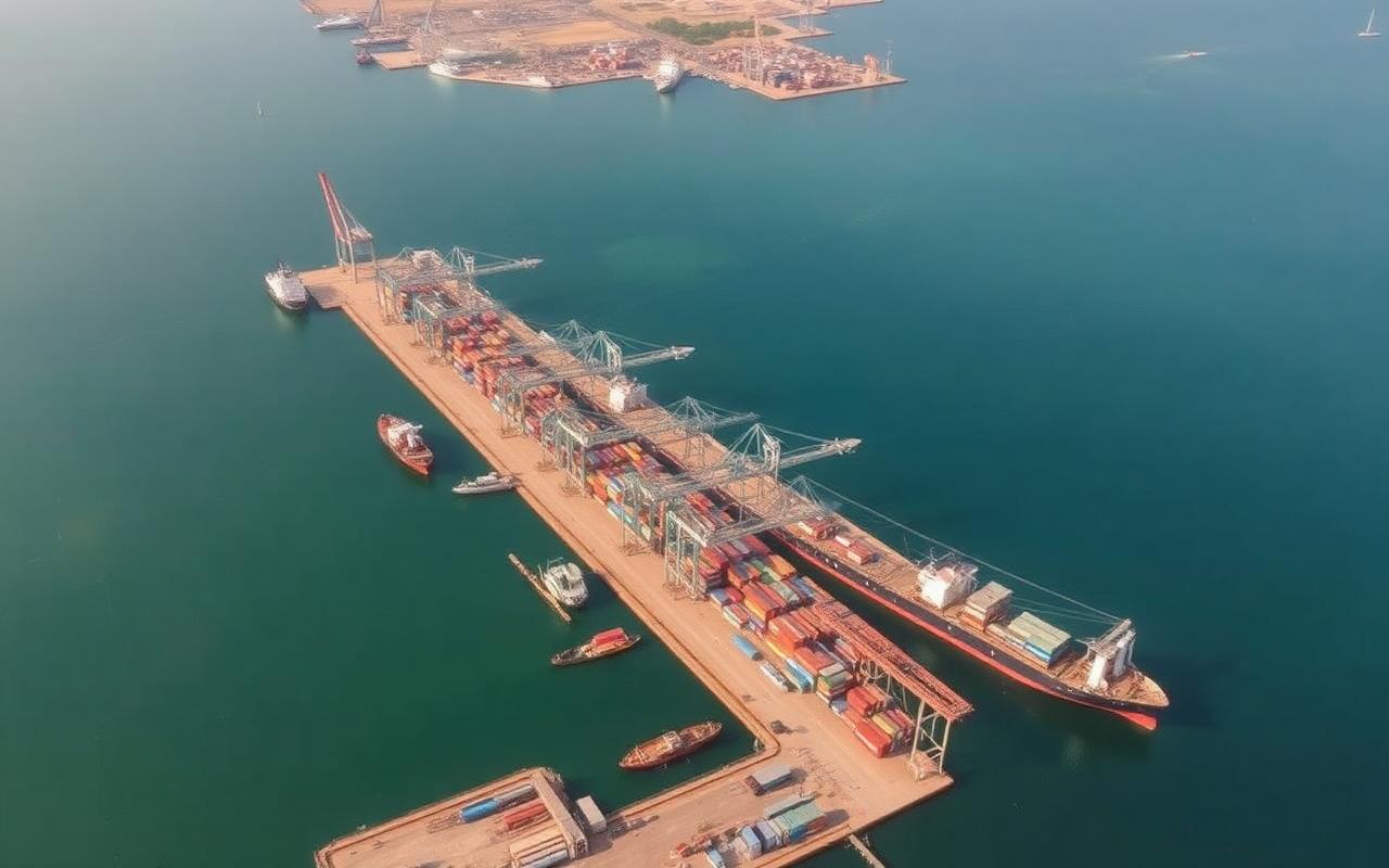 Aerial view of Port of San Pedro